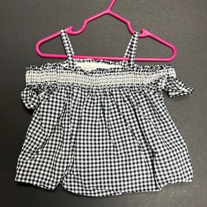 Navy gingham 2T top
